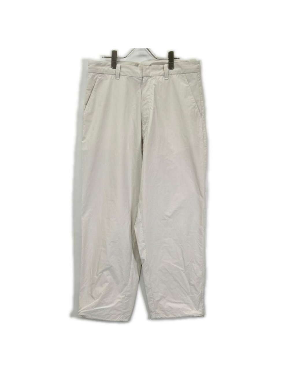 Prada 23 White Nylon Wide Trousers Pants